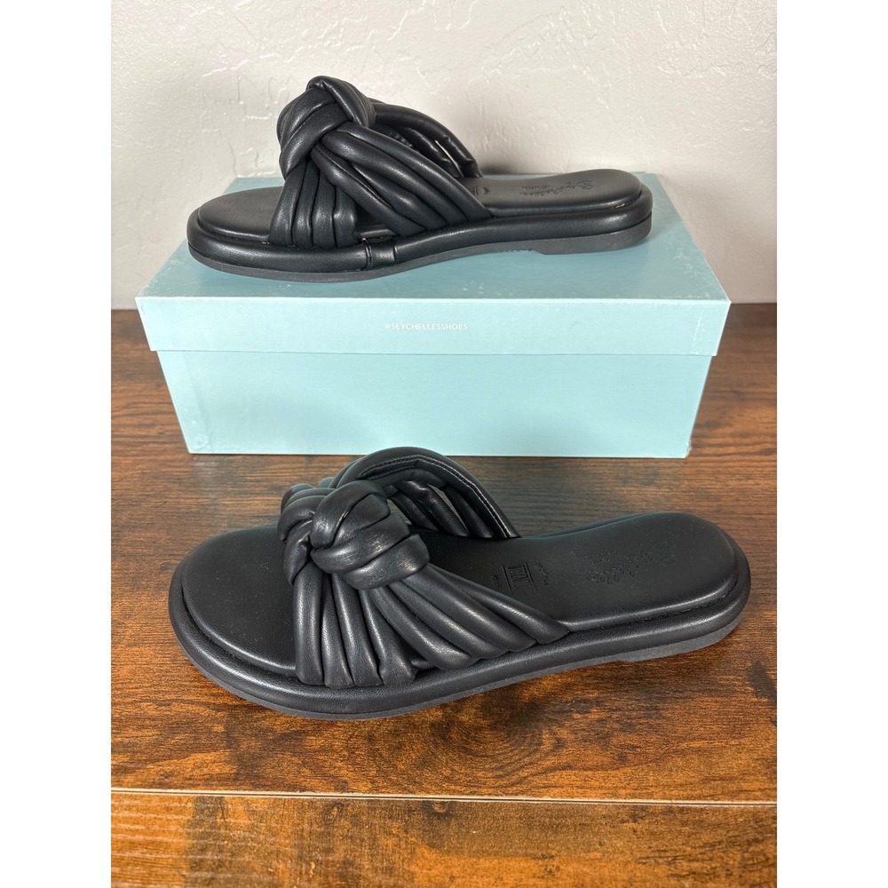 Seychelles Black Knotted Slide Sandals - Picture 2 of 9